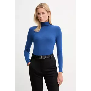 United Colors of Benetton pulover de lână culoarea gri, cu guler, 1002D2348 imagine