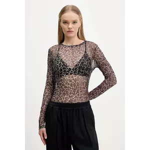 Tommy Jeans longsleeve culoarea maro, DW0DW21558 imagine