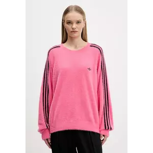 adidas Originals pulover Holiday culoarea roz, light, JX7811 imagine