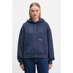 Tommy Jeans bluză culoarea bleumarin, cu glugă, uni, DW0DW21609 imagine