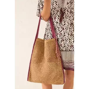 women'secret geantă de plaja culoarea bej, 4382369 imagine