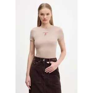 Tommy Jeans tricou culoarea maro, DW0DW21787 imagine