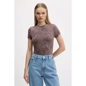 Tommy Jeans tricou culoarea maro, DW0DW21531 imagine