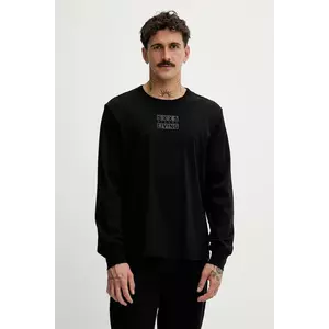 Diesel longsleeve din bumbac T-MADJUST-LS-T1 culoarea negru, cu imprimeu, A18723.0PJBG imagine