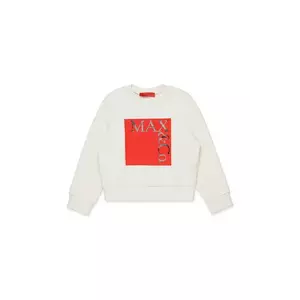 MAX&Co. hanorac de bumbac pentru copii MAXS3F SWEAT-SHIRT culoarea bej, cu imprimeu, MX0037 imagine