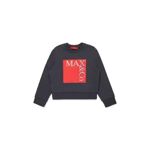 MAX&Co. hanorac de bumbac pentru copii MAXS3F SWEAT-SHIRT culoarea gri, cu imprimeu, MX0037 imagine