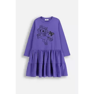 Coccodrillo rochie de bumbac pentru copii culoarea violet, mini, evazați, RAVE GIRL KIDS imagine