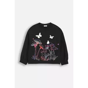 Coccodrillo hanorac de bumbac pentru copii culoarea negru, cu imprimeu, RAVE GIRL JUNIOR imagine