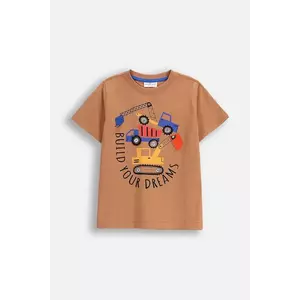 Coccodrillo tricou de bumbac pentru copii culoarea maro, cu imprimeu, CITY BUILDER BOY KIDS imagine