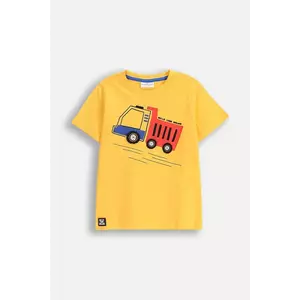 Coccodrillo tricou de bumbac pentru copii culoarea galben, cu imprimeu, CITY BUILDER BOY KIDS imagine
