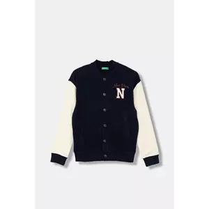 United Colors of Benetton bluză copii culoarea bleumarin, cu imprimeu, 32N4C505F imagine