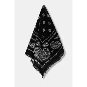 FROM FUTURE eșarfă de cașmir rochie neagră cu model pentru femei AFO03309 imagine