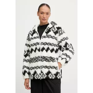 Columbia hanorac fleece Rare Escape culoarea negru, cu glugă, cu imprimeu, 2135371 imagine