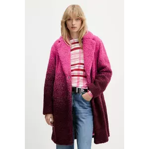 Desigual palton din lână ICECREAM culoarea roz, 25WWEW64 imagine