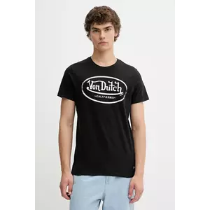 Von Dutch tricou din bumbac culoarea negru, cu imprimeu, VD.1.TRC.AARON imagine