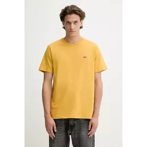 Levi's tricou din bumbac culoarea galben, uni, 56605 imagine