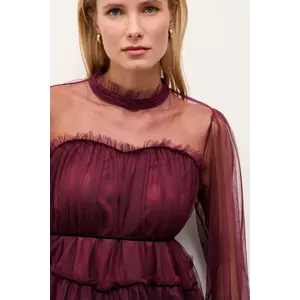 Answear.LAB bluza culoarea bordo, neted imagine