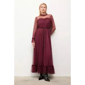 Answear.LAB rochie culoarea bordo, maxi, drept imagine