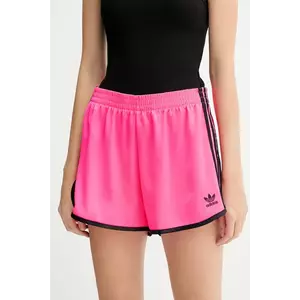 adidas Originals pantaloni scurți 3s Sprinter culoarea roz, cu imprimeu, high waist, JW5062 imagine