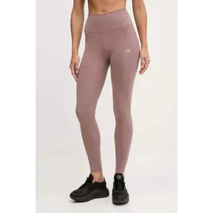 New Balance leggins de antrenament culoarea maro, cu imprimeu, WP51126EAS imagine