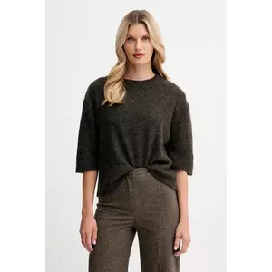 Sessun pulover din amestec de lână de alpaca culoarea maro, 25109014 imagine