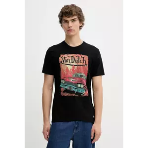 Von Dutch tricou din bumbac culoarea negru, cu imprimeu, VD.1.TR.FLAME imagine