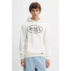 Von Dutch bluză culoarea alb, cu glugă, cu imprimeu, VD.1.SWZ.Brând imagine