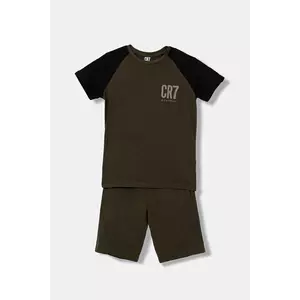 CR7 Cristiano Ronaldo pijamale de bumbac pentru copii culoarea verde, cu imprimeu, 8770 imagine