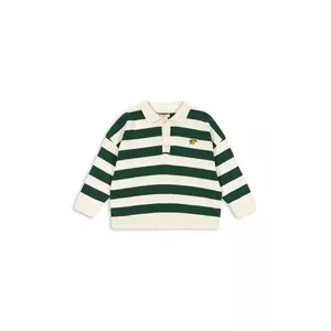 Konges Sløjd longsleeve din bumbac pentru copii MANIS KNIT POLO culoarea verde, cu imprimeu, KS103898 imagine