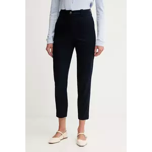 United Colors of Benetton pantaloni culoarea bleumarin, mulată, high waist, 4FRXDF096 imagine