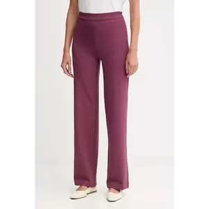 United Colors of Benetton pantaloni culoarea violet, drept, high waist, 47CKDF0A1 imagine