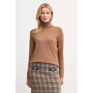 United Colors of Benetton pulover de lână culoarea maro, light, cu guler, 11AHD203Y imagine