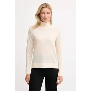 United Colors of Benetton pulover de lână culoarea bej, light, cu guler, 11AHD203Y imagine