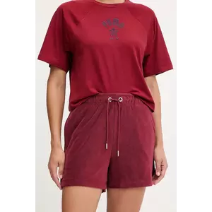 Puma pantaloni scurti PUMA x FENTY culoarea bordo, uni, medium waist, 635405 imagine