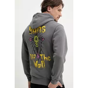 Vans hanorac de bumbac barbati, culoarea gri, cu glugă, cu imprimeu, VN000NWP1O71 imagine
