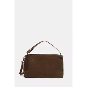 Answear Lab geanta de mana din piele intoarsa culoarea maro imagine