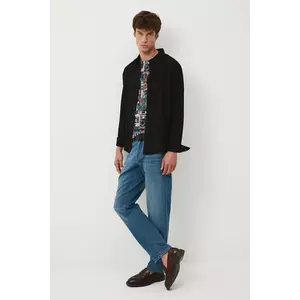 Medicine camasa culoarea negru, cu guler clasic, regular imagine