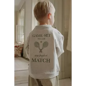 Konges Sløjd hanorac de bumbac pentru copii SPOTTY LS POLO GOTS culoarea gri, KS103989 imagine