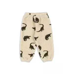 Konges Sløjd pantaloni de trening pentru copii JODY PANTS GRS culoarea bej, cu imprimeu, KS104066 imagine