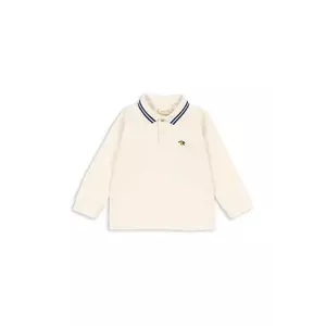 Konges Sløjd tricouri polo din bumbac pentru copii FLORIAN LS POLO GOTS culoarea bej, uni, KS103811 imagine