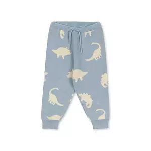 Konges Sløjd pantaloni de bumbac pentru copii LAPIS KNIT PANTS GOTS culoarea gri, cu imprimeu, KS103855 imagine