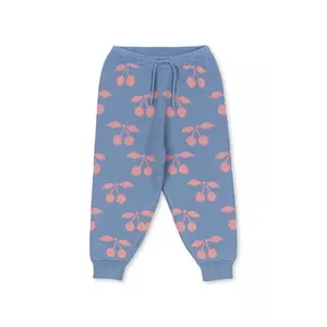 Konges Sløjd pantaloni de bumbac pentru copii LAPIS KNIT PANTS GOTS culoarea violet, cu imprimeu, KS103855 imagine