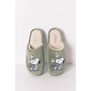 women'secret papuci de casă MULTILICENSE COTTAGE culoarea verde, 4992528 imagine