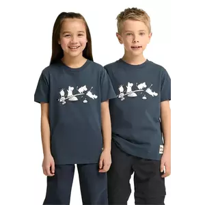 Jack Wolfskin tricou de bumbac pentru copii MOOMIN T-SHIRT K culoarea bleumarin, cu imprimeu, A65461 imagine
