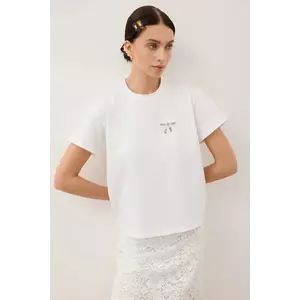 Bizuu tricou din bumbac TISHALLE culoarea alb, TISHALLE KREMOWY imagine