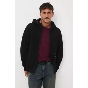 Medicine bluza culoarea negru, cu glugă, neted imagine