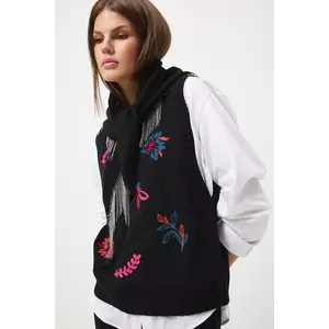 Medicine vesta din amestec de lana culoarea negru imagine