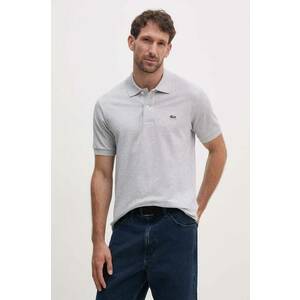 Lacoste polo de bumbac culoarea gri, melanj imagine