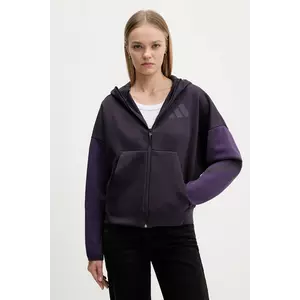adidas bluză adidas x Z.N.E culoarea violet, cu glugă, cu imprimeu, KC0990 imagine