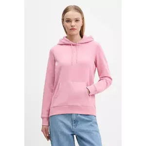 Tommy Jeans bluză culoarea roz, cu glugă, cu imprimeu, DW0DW21963 imagine
